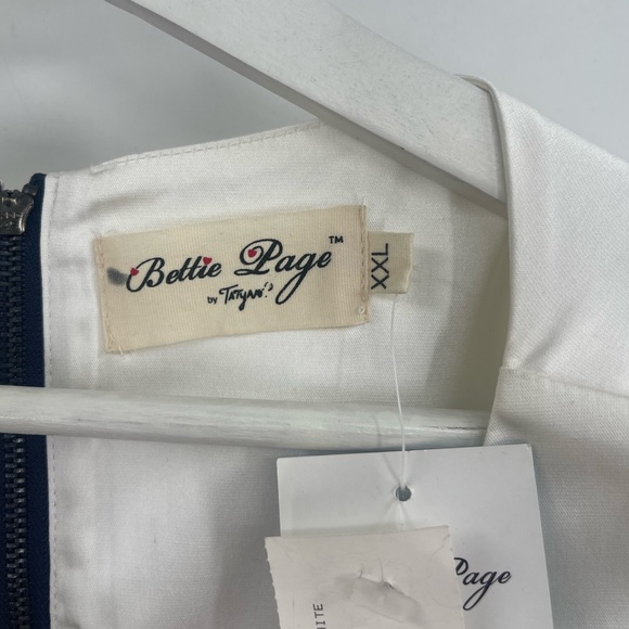 Tatyana Bettie Page Dress Pencil Wiggle Navy Blue White Lady Luck Retro Size XXL - Picture 8 of 9